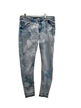 Women's Denim Co High Waist Skinny Light Wash Bleach Dye Jeans Size 10